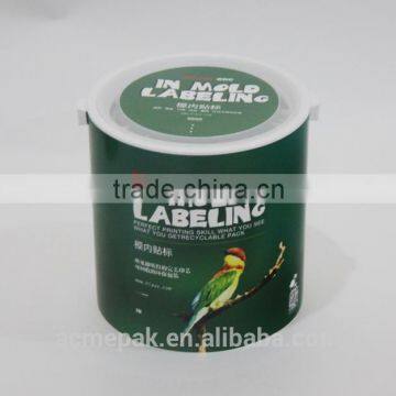 2.5L IML paint plastic bucket with lid