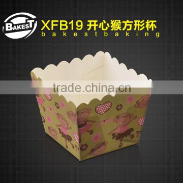 XFB19 BAKEST new hot sale high temperature resistance square DIY baking muffin cake paper cup