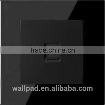 China Alibaba Wallpad Luxury LED Indicator Waterproof Black Crystal Glass 110~250V Rj Telephone Phone Wall Socket