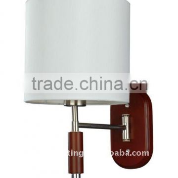 Contracted fabric shade and wooden bese business single lamp wall sconce lamp