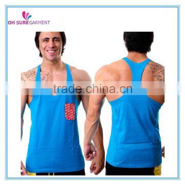 100% cotton mens y back custom sports singlet