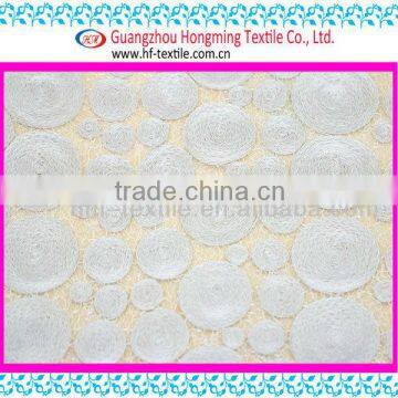 Rope coiling embroidery fabric for evening dress