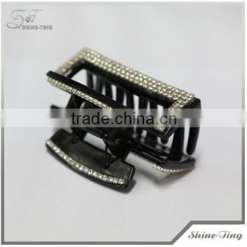 2013 wholesale plastic crystal hair claw clips with rhinestone for women