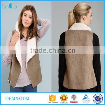 Hot sale sleeveless halter stunning sexy wool-like cheap coats for winter