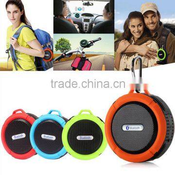 Portable Wireless Bluetooth Waterproof Music Speaker Mini shockproof Hook Chuck Mic