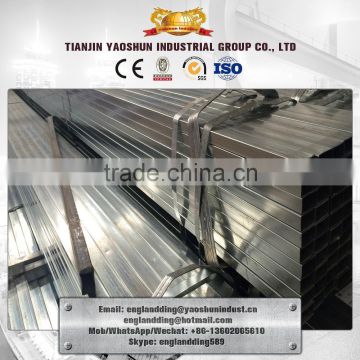 Q235 Stock galvanized square pipe Standard Sizes pre galvanized square tube