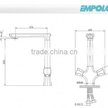 2016 New Design Brass China Kitchen Faucet With Double Handles 76 2101 photo-2