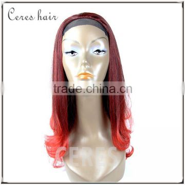 Brazilian new style red/black mixed color virgin remy full lace wig with baby hair