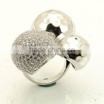 Fashion Ball Pave CZ Ring