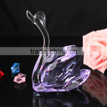 Purple Crystal swan as beautiful wedding favors for sale