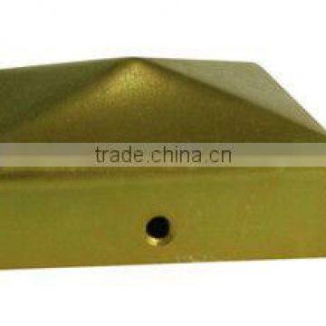 steel fence post cap yellow square galvanized