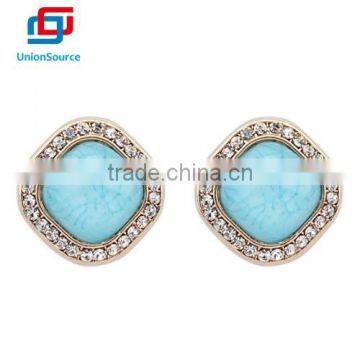 Colored Crystal Stud Earrings For Women