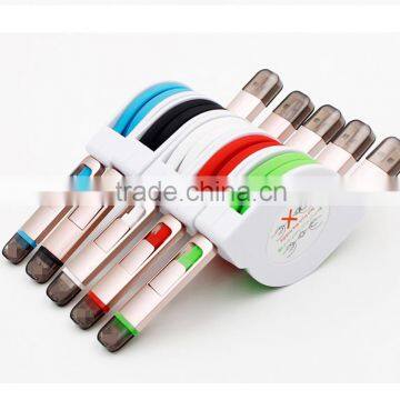 Factory Wholesale Retractable Exensible Fast Charging Charger Data Transfer USB Cable for iphone 6s for Samsung s7