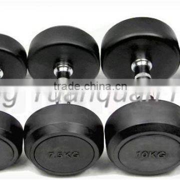 Wholesale Crossfit Gym Equipment Rubber Coated Round Dumbbell