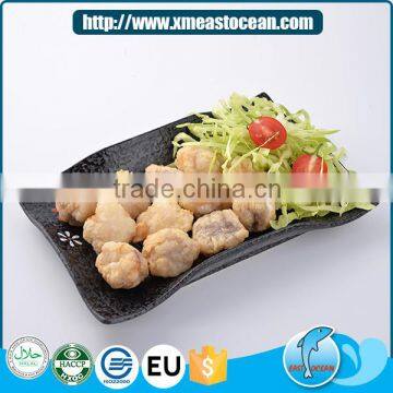 Healthy Japanese food frozen breaded monkfish cut