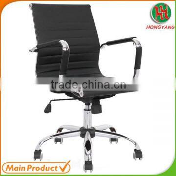 Leather Swivel Chair PU Leather Chrome Base and Armrest with cover Manufacturer