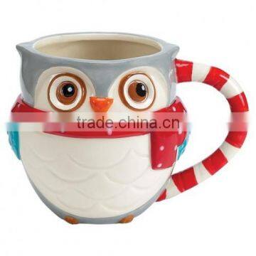 handpain dolomite snowy owl mug