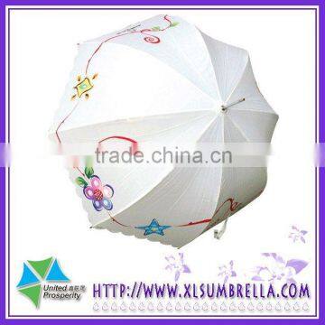 lady straight umbrella with the flower edge