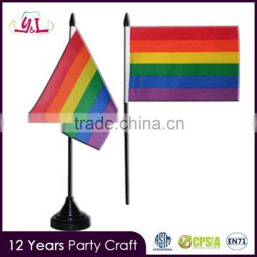 Gay Pride Festival Party Rainbow TABLE FLAG 10x15cm Desk Flag