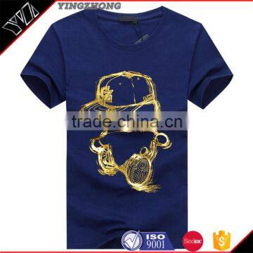 Yingzhong gaement Wholesale men t-shirt,black cotton shirt with white printing,cheap t-shirt