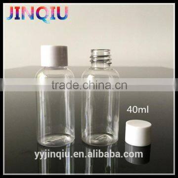 40ml clear plastic bottle with screw cap