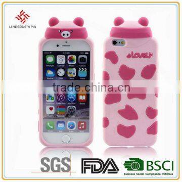 Four color cute cow silicone mobile phone pocket phone case