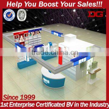 Fresh style display counter cosmetic shop interior design