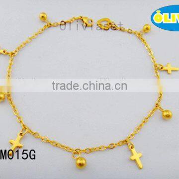 Olivia Jewelry Fashion Cross Charms Bracelet Gold fashion design anklets