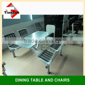 4 Seats Fast Food Table Canteen Dining Sets School Dining Table and Chairs(WL300-001)