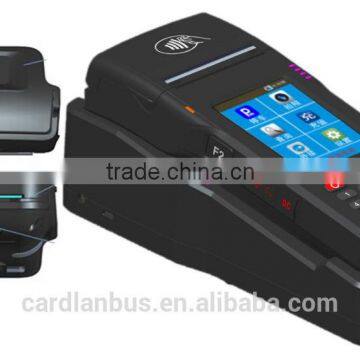 Handheld POS terminal with touch screen, thermal printer, GPRS, GPS, Blueteeth, camera, QR and card supported