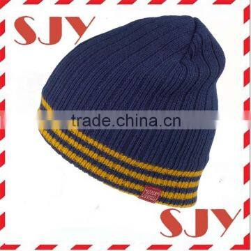 100% Merino Wool Fold up Reversible Baby Fancy Beanie Hats photo-2