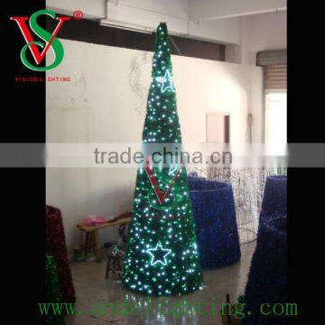 Fairy Christmas ornaments 3D tall LED cone tree garland motif light