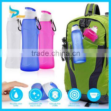 Leak-proof Eco-friendly Collapsible Silicone Water Bottle for 2016