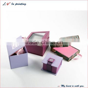 2016 hote sale popular custom different styles jewelry packaging box with see-through window for gift made in shanghai