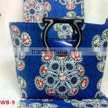 2016 Haniye latest blue wax matching bag beautiful hollandaia wax and bag set ankara wax bags /DFAWB-9