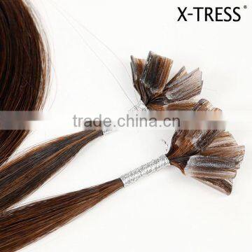 22inch medium chestnut brown 6color 0.5g silk straight remy indian pre tipped human hair extension