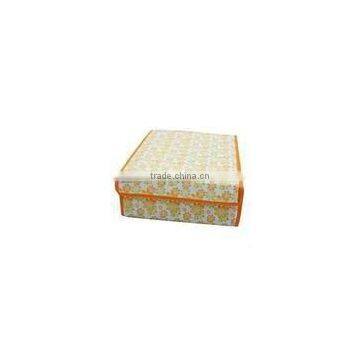 Newest fashion no-woven fabric foldable storage box with cardboard