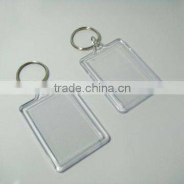 Clear Acrylic Rectangle Keychains Photo frame Insert Keychain