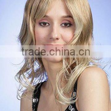 Synthetic curly hair wig for women. machine made wig type