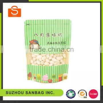 Gloss finish stand up with clear window zip lock 800 gram food plastic bag for food