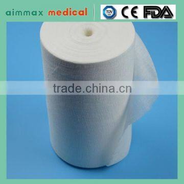 White color cutted natural cotton meidcal gauze roll in competitive price