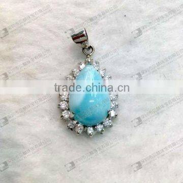 Larimar pear/teardrop larimar pendant 11x14mm