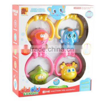 hot sale for baby vivid color 4pcs baby rattle set