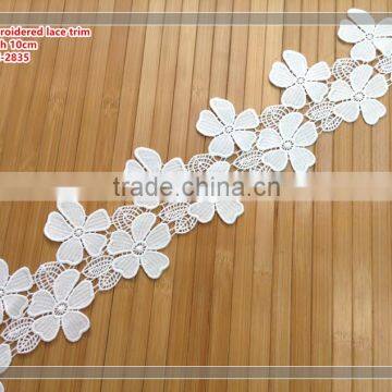 the high quality lady garment chemical embroidered lace trim