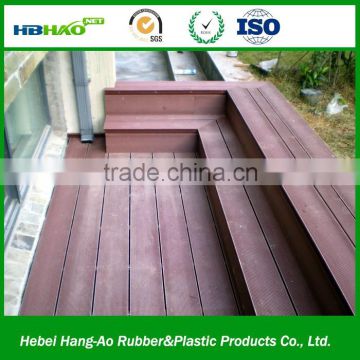 extruded plastic composite decking with PE material outdoor solid WPC deck