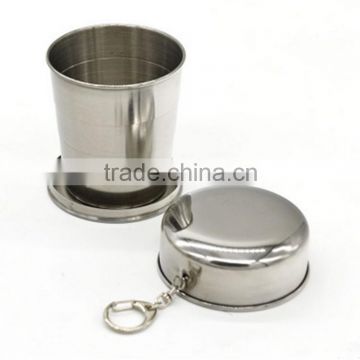 2016 New products of stronger portable stainless steel collapsible Metal Shot Glass beer cup /small travel mug