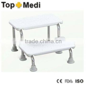 Rehabilitation Therapy Supplies TOPMEDI Bath Bench Series White Stainless Steel Shower Chair for Disabled People