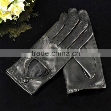Breathable summer short ladies sheepskin leather driver glove