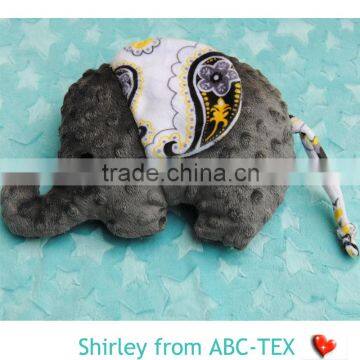 MOQ 30pcs 2015 New Fashion Baby Minky Stuff Toy Elephant Look For Baby Playing STOY15092201