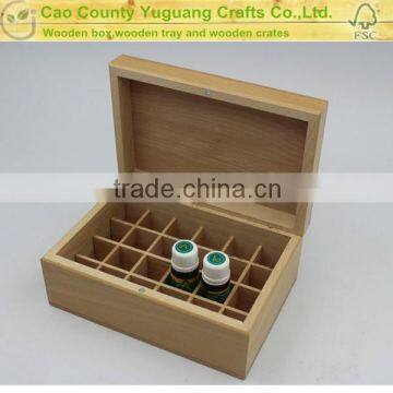 beech large wooden essential oil box with 24 compartments wholesale